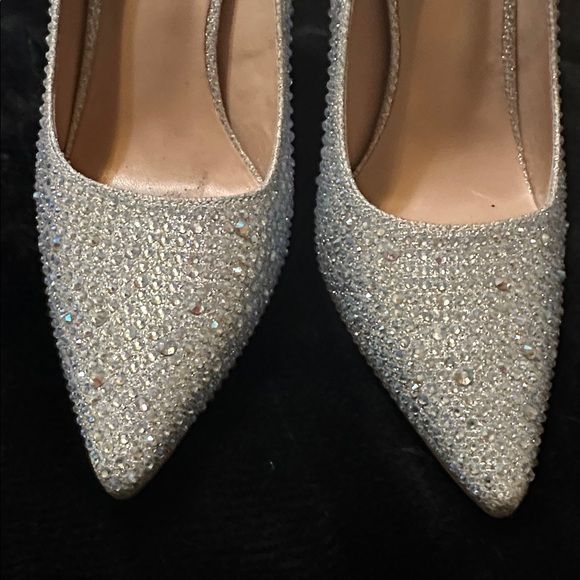 Sparkling Silver Elisabet Tang NEW STUNNING 5” Rhinestone Heels PERFECTION 8.5 M - Picture 2 of 16
